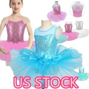 Niña Gimnasia Ballet Vestido Niños Leotardo Tutú Falda Bailarina Disfraz - Imagen 1 de 106