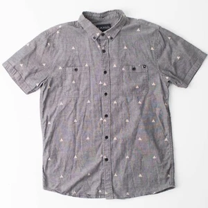 Rip Curl Men's Medium Button Down Grey Short Sleeve Shirt - Picture 1 of 8