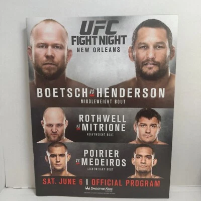 OFFICIAL PROGRAM UFC FN HENDERSON POIRIER MEDEIROS ORTEGA LEWIS - Image 1 of 2