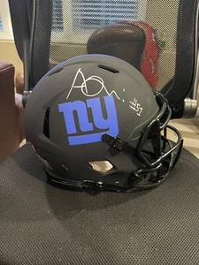 Von Azeez Ojulari signierter authentischer Full-Size-Footballhelm Giants Eclipse BAS - Bild 1 von 5