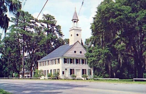 Midway Kirche zwischen Savannah und Brunswick bei Midway Georgia Postkarte - Bild 1 von 2