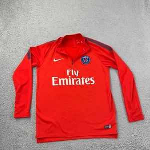 Nike Paris Saint Germain Shirt Mens Large Fly Emirates Dri Fit 1/4 Zip Jersey - Picture 1 of 14