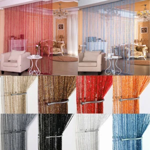 Crystal String Door Curtain Room Divider Window Panel Fringe Tassel - Picture 1 of 26