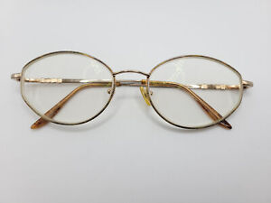 Saks Fifth Avenue S5A113 W37 Womens Gold Oval Eyeglasses Frames 54□17-135