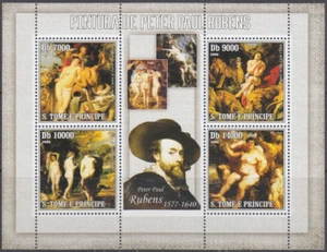 ST THOMAS and PRINCIPE Sc# 1617 MNH S/S of 4 DIFF RUBENS - Picture 1 of 1