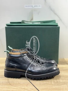 Green George Stivaletto Mountain Pelle Nero Luxury Handmade Men Boot 40 - Imagen 1 de 6
