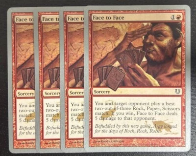 MTG 4X UNHINGED FACE TO FACE NM MAGIC THE GATHERING UNCOMMON SORCERY RED - Image 1 of 4