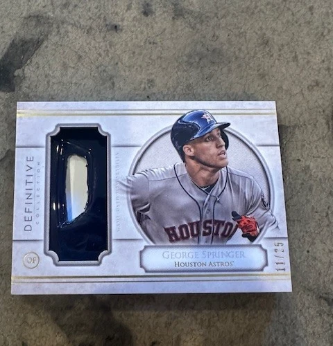 2017 Topps Definitive George Springer Helmet Relic /25 Astros Blue Jays - Image 1 of 2