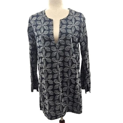 Traje de baño floral J Valdi cuello dividido túnica encubrimiento punto negro blanco Foto 1 de 4