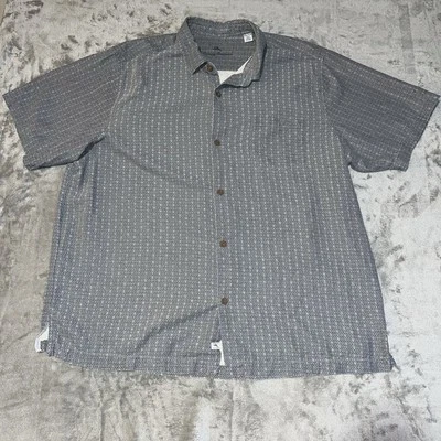 Tommy Bahama Shirt Mens XXL Gray Geometric Button Up Silk Hawaiian Shirt - Image 1 of 4