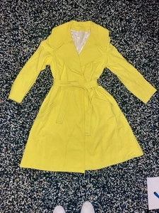 Vintage 1970s Smug Yellow Disco Trench Coat Jacket Women - Picture 1 of 7