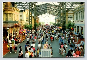 Tokyo Disneyland View of World Bazaar's Quaint Shops and Streets c1987 Postcard - Picture 1 of 2