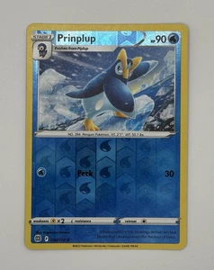 Tarjeta Pokémon Prinplup 036/172 Brilliant Stars 2022 holográfica inversa casi nueva - Imagen 1 de 2