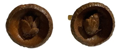 Gemelos vintage hechos a mano de bellota para hombre tono dorado Foto 1 de 3