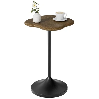 Modern Small End Table, Pedestal Side Table with Solid Wood Tabletop for Couc... - Image 1 of 4