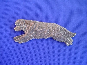 Newfoundland Leaping Pin #96C Newfy Pewter Working Dog Jewelry Cindy A. Conter   - Picture 1 of 1