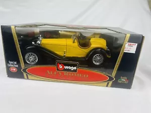 Alfa Romeo 2300 Spyder Roadster 1932 amarillo diecast por BBurago escala 1:18 con caja - Imagen 1 de 10