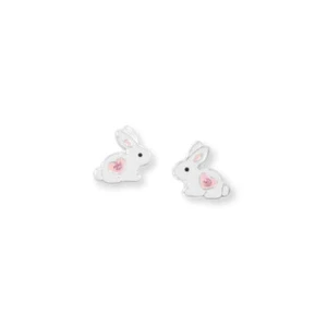 Aretes conejo conejito con circonita cúbica rosa - Imagen 1 de 1