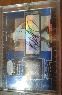 Tarjeta autografiada de Brad Penny 2004 Leaf Certified Cuts #82 Marlins 38/75 Foto 1 de 2
