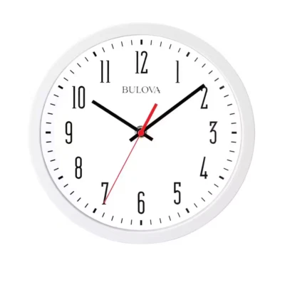 Automatic Time Adjustment 10.25 Wall Clock in White - Image 1 of 3