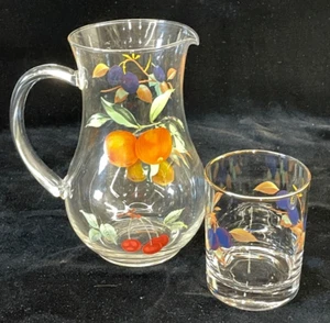 8 Royal Worcester Evesham Gold Trim Double Old Fashioned Rocks Glasses & Pitcher - Bild 1 von 5