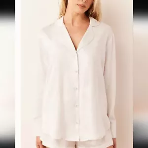 NWT Mason Grey Women's Charolette PJ shirt Blanc Sz Med Clean Minimal Classic - Picture 1 of 11