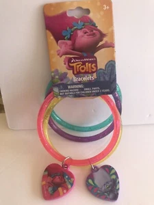 TROLLS Dreamwork’s Braccialetti Glitter 4 Bracciali Novità Personaggio - Nuovi - Foto 1 di 4