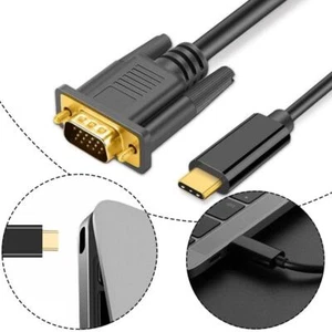 Type-C to VGA HD Conversion Cable: Laptop Desktop Computer to Connected M5N8 - Photo 1/11