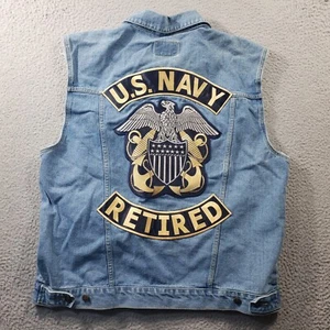 Chaleco Lee de Colección Para Hombre XL Chaqueta Denim Extra Grande Marina de los Estados Unidos Retirado Abotonable - Imagen 1 de 13