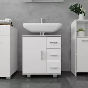 Waschbeckenunterschrank Waschtisch Unterschrank Badezimmer Badezimmermöbel Weiß - Bild 1 von 5