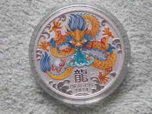 Dragón coloreado Australia Silver Lunar Series III 2024 1 OZ (de rollos) - Imagen 1 de 2