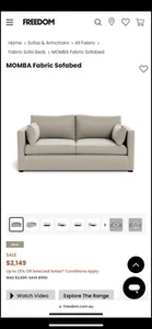 2 Seater Sofa bed Pull Out lounge - Freedom Furniture - Picture 1 of 5