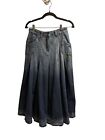 Soft Surroundings Blue Ombre Demin Skirt Size X-Small Petite A-Line Pleated