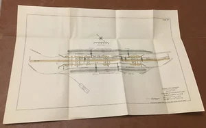 1912 Panama Canal Sketch Diagram Concrete Handling Plant Miraflores Rock Storage - Picture 1 of 3