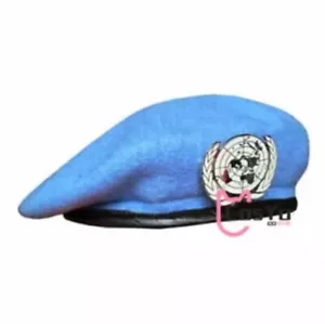 United Nation Blue Beret Nations Peacekeeping Force Hat With United Nation Badge - Picture 1 of 2