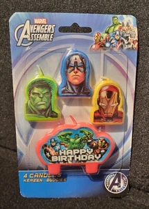 NWT Avengers Birthday Candle Set 4 Pack Assemble Marvel Kids - Picture 1 of 1
