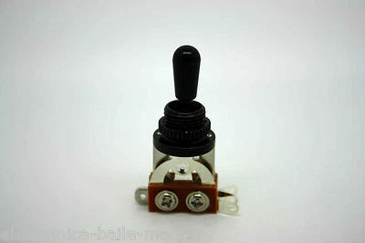 3 WAY BLACK CHROME TOGGLE SWITCH AND BLACK TIP FOR GIBSON EPIPHONE LES PAUL & SG