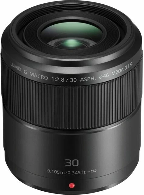 Panasonic Lumix G Macro 30mm F/2.8 Mega O.I.S. Lens - Black (HHS030E)