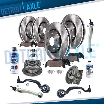 Kit de pastillas de rotor de freno de cubo de cojinete de rueda de brazo de control inferior delantero AWD para BMW X5 X6 Foto 1 de 4
