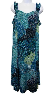 Connected Apparel ärmelloses Midikleid 16 dehnbar blau Paisley Strick - Bild 1 von 9
