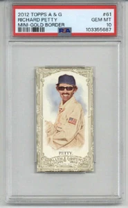 2012 TOPPS ALLEN & GINTER MINI GOLD BORDER #61 RICHARD PETTY PSA 10 LOW POP RARE - Picture 1 of 2