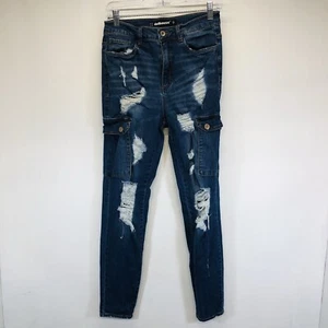 Dollhouse size 9 distressed Cargo Pocket Jeans W29/L29 - Picture 1 of 6