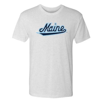 Maine Black Bears Script Logo Triblend T Shirt - Heather White - Image 1 of 4
