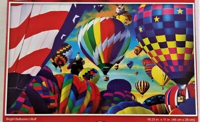Puzzlebug CraZart Puzzles Jigsaw BRIGHT BALLOONS LIFTOFF Hot Air 500 pc 18.25x11 - Image 1 of 4