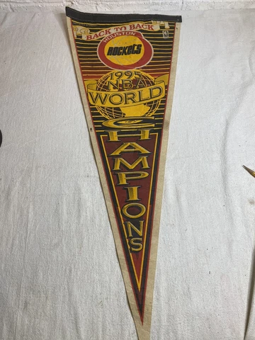 NBA Houston Rockets 1995 NBA World Champions Back To Back Team Logo Pennant Cover