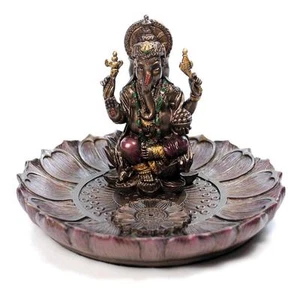 QUEMADOR DE INCIENSO REDONDO GANESHA 3,5" Dios Elefante Hindú Estatua Soporte Ganesh - Imagen 1 de 9