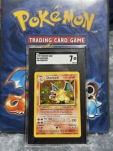 1999 Pokemon Base Set 4 Charizard Holo SGC 7! Rare TCG Card "THE 🐐!"
