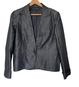 Lafayette 148 New York Damen Größe 14 Blazer elegante Jacke Mantel dunkelgrau - Bild 1 von 4