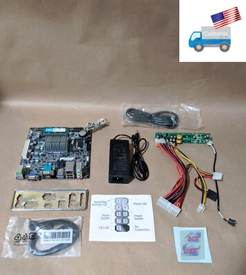 Intel Fanless Mini ITX Motherboard w/ J3060 CPU, 8GB RAM, 90W DC-to-ATX,Adapter - Image 1 of 4