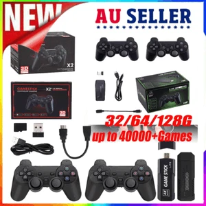 X2 Plus Game Stick Retro Console Double Wireless Controller 40000+ games 128GB - Picture 1 of 28